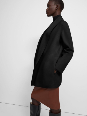 Clairene Shawl Jacket In Double-face Wool-cashmere