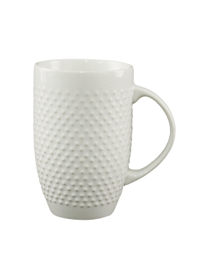 20oz Porcelain All Over Beaded Latte Mug White - Threshold™