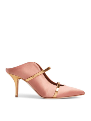 Maureen 70mm - Blush Gold Leather Heeled Mule