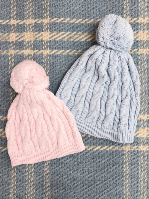 Collins Cable Knit Hat - Palm Beach Pink