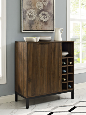 Modern Industrial Dining Bar Cabinet With Wine Storage - Saracina Home