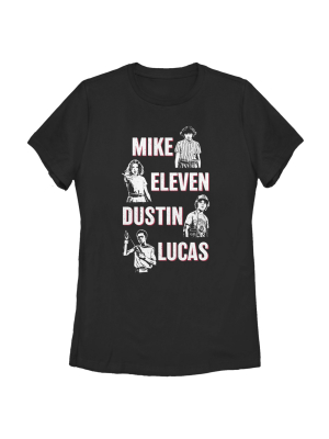 Women's Stranger Things Mike Eleven Dustin Lucas T-shirt