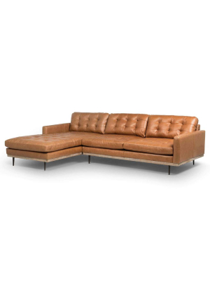 Lexi Laf Leather Sectional, Sonoma Butterscotch