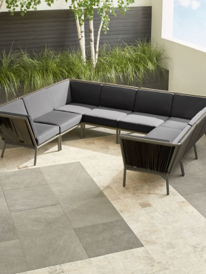 Morocco Graphite 8-piece Sectional With Charcoal Sunbrella ® Cushions