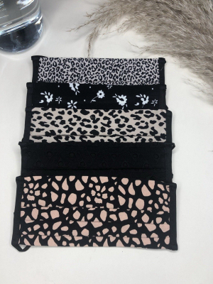 5 Pack Animal Print For The Working Week Washable Face Covering - Adjustable