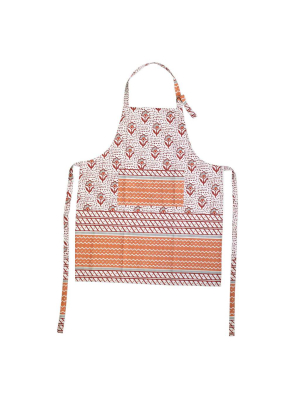 Vietri Viva Bohemian Linens Apron - Gray & Orange