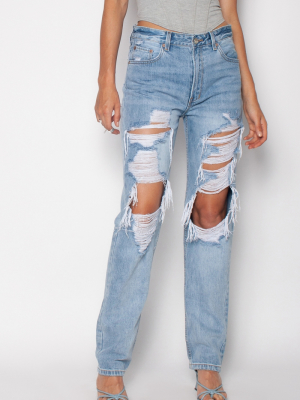 Zgy Denim Rebound High-waisted Jean – Indigo Raider Super Trash