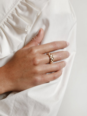 Libby Ring In Cream And Gold