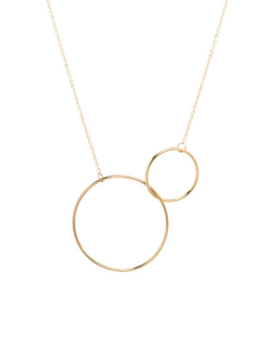 14k Large Mixed Circles Necklace