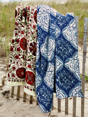 Batik Indigo Beach Towel