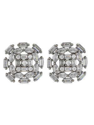 Cubic Zirconia Diamond Gold Plated Stud Earrings