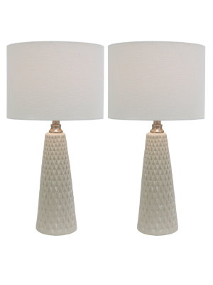 Set Of 2 Ceramic Table Lamps - Decor Therapy