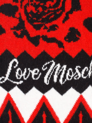 Love Moschino Slogan Intarsia Knit Jumper