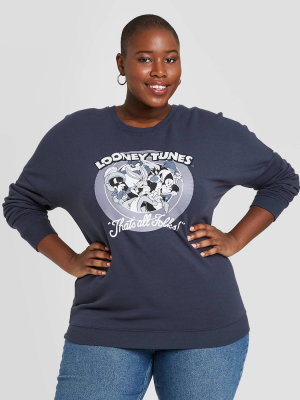 Women's Warner Bros. Looney Tunes Graphic Sweatshirt - Navy