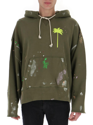 Palm Angels Painted Palm Tree Hoodie