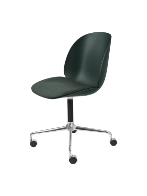 Beetle Meeting Chair - Aluminum 4-star Base W/ Castors - Seat Upholstered