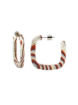 Canyon Brown Midi Square Hoops