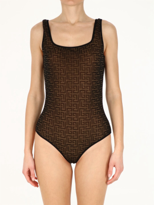 Balmain Monogram Jacquard Bodysuit