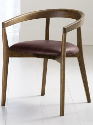 Cullen Shiitake Merlot Round Back Dining Chair