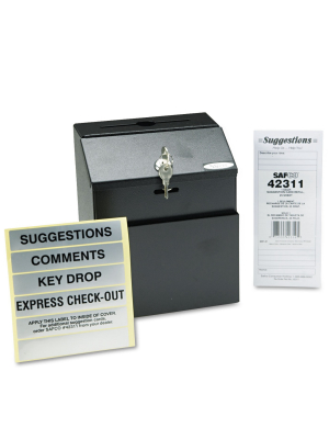 Safco Steel Suggestion/key Drop Box With Locking Top 7 X 6 X 8 1/2 4232bl