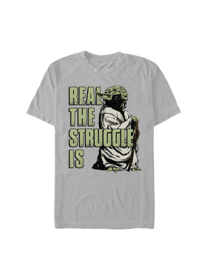 Men's Star Wars Yoda Real The Struggle Is T-shirt