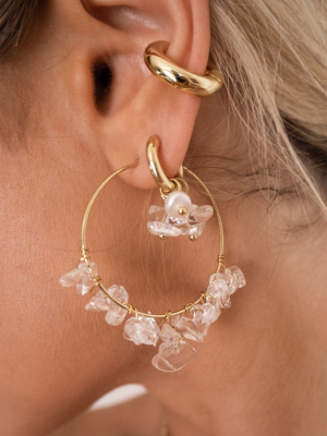 Rock Candy Wire Hoops - Gold