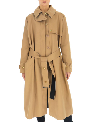 Givenchy Contrast Stripe Belted Trench Coat