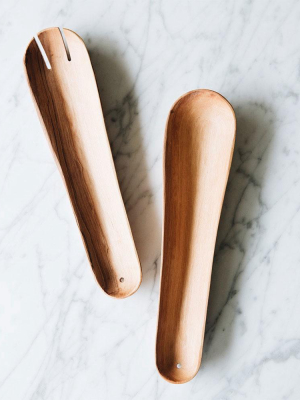 Wild Olive Wood Salad Server Paws