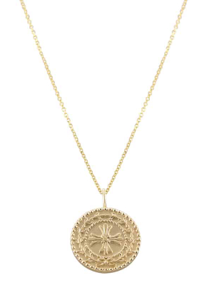 14k Large Protection Medallion Necklace (pendant Only)