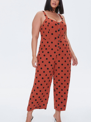 Plus Size Polka Dot Jumpsuit