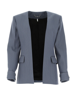 Chloé Pinstripe Collarless Blazer