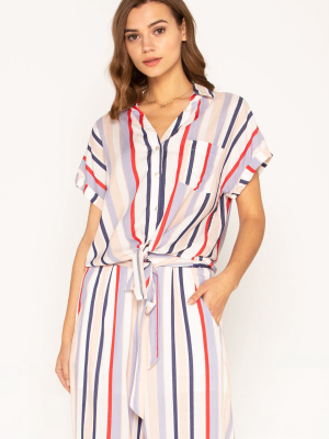 Knot It Up Stripe Short Sleeve Top