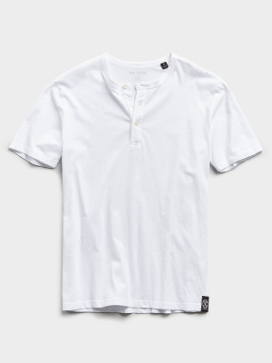 Made In L.a. Short Sleeve Jersey Henley In White