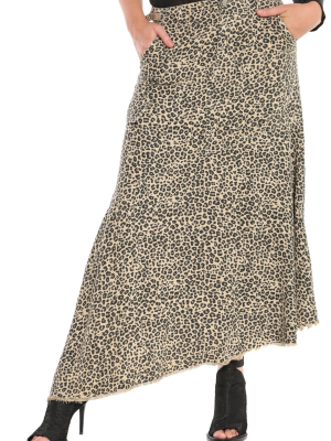 Asymmetric Skirt - Camo Leopard