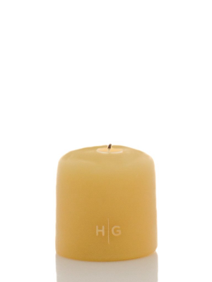 Amber Pillar Candle, 3"x3"