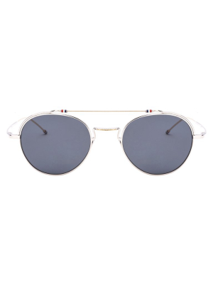 Thom Browne Eyewear Round Aviator Sunglasses