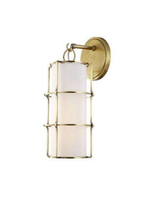 Sovereign 1 Light Wall Sconce Aged Brass