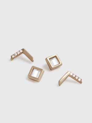 Arrow Gold-tone Stud Earring Set Arrow Gold-tone Stud Earring Set