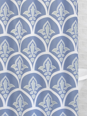 The Blue Clementina Shower Curtain