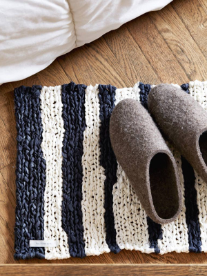 Knitted Linen Floor Mat - Striped (out Of Stock)