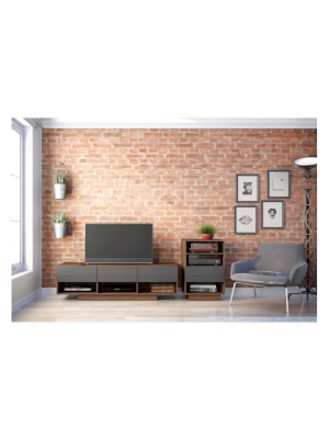 Sequence Entertainment Kit With Tv Stand And Drawer Audio Cabinet - 60" - Walnut &charcoal - Nexera