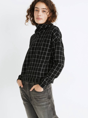 Textured Turtleneck Top In Windowpane