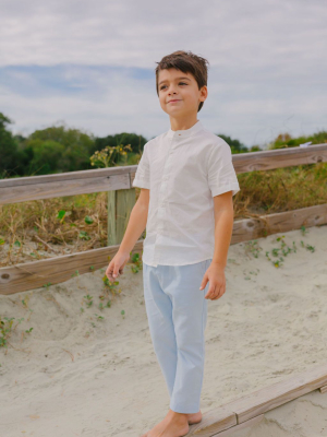 Boys Light Blue Canvas Pant