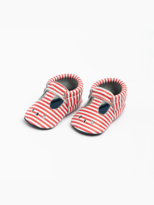 Red And White Stripe Mary Jane  | Final Sale