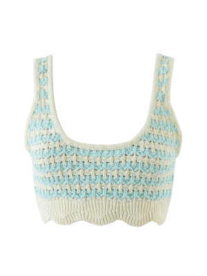 'wyatt' U-neck Striped Knitted Cami Top