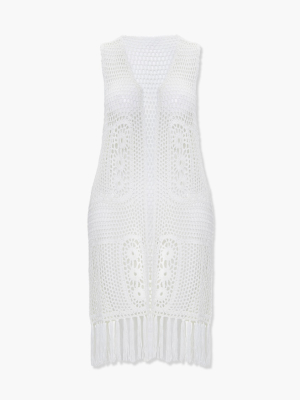 Plus Size Crochet Longline Vest