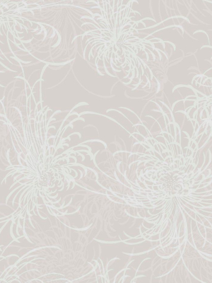 Noell Floral Wallpaper In Beige And Off-white From The Casa Blanca Ii Collection By Seabrook Wallcoverings