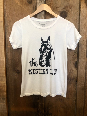 The Western Club Womens Tee White/black