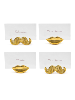 Brass Mr. & Mrs. Muse Place Card Holders (set Of 4)