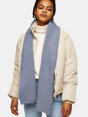 Blue Knitted Stripe Scarf